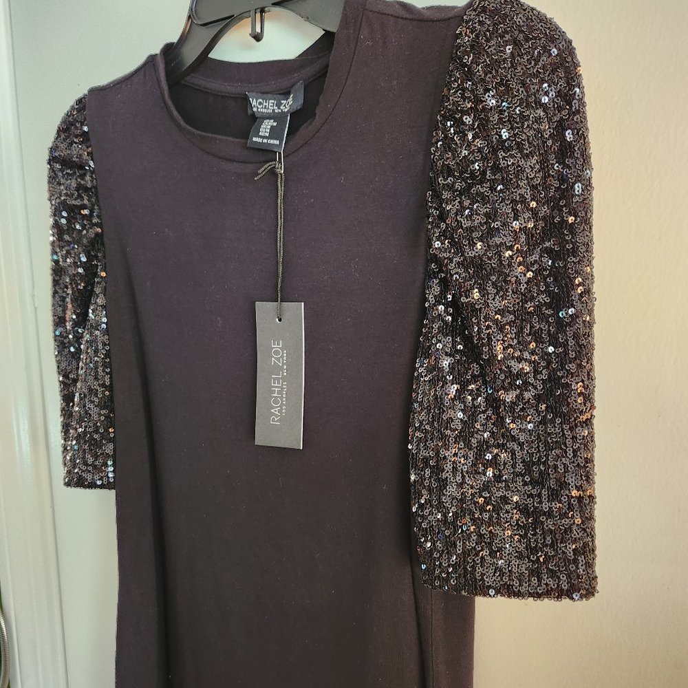 Rachel Roe Cocktail blouse with sequin sleeves. Size M